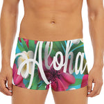 Tropical Flower Aloha Print Men's Short Boxer Briefs