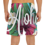 Tropical Flower Aloha Print Men's Split Running Shorts