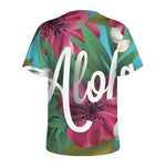 Tropical Flower Aloha Print Men's Sports T-Shirt