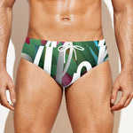 Tropical Flower Aloha Print Men's Swim Briefs