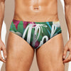 Tropical Flower Aloha Print Men's Swim Briefs