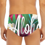 Tropical Flower Aloha Print Men's Triangle Swim Briefs