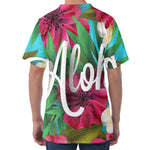 Tropical Flower Aloha Print Men's Velvet T-Shirt
