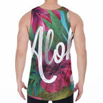 Tropical Flower Aloha Print Men's Velvet Tank Top