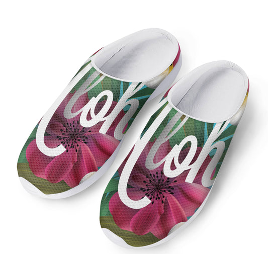 Tropical Flower Aloha Print Mesh Casual Shoes