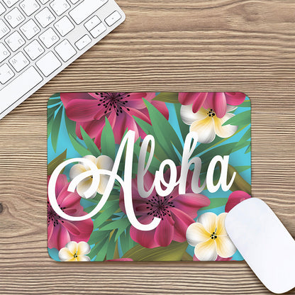Tropical Flower Aloha Print Mouse Pad