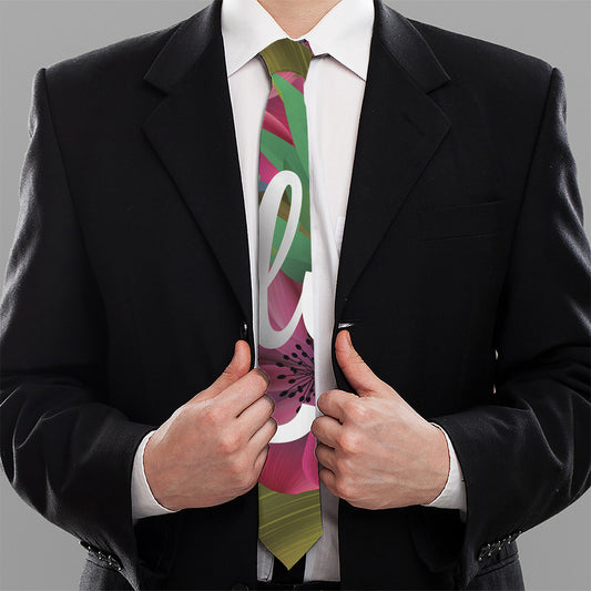 Tropical Flower Aloha Print Necktie