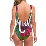 Tropical Flower Aloha Print One Piece Swimsuit