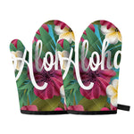 Tropical Flower Aloha Print Oven Mitts
