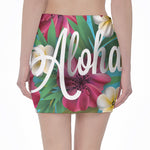 Tropical Flower Aloha Print Pencil Mini Skirt