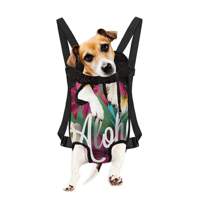 Tropical Flower Aloha Print Pet Carrier Backpack