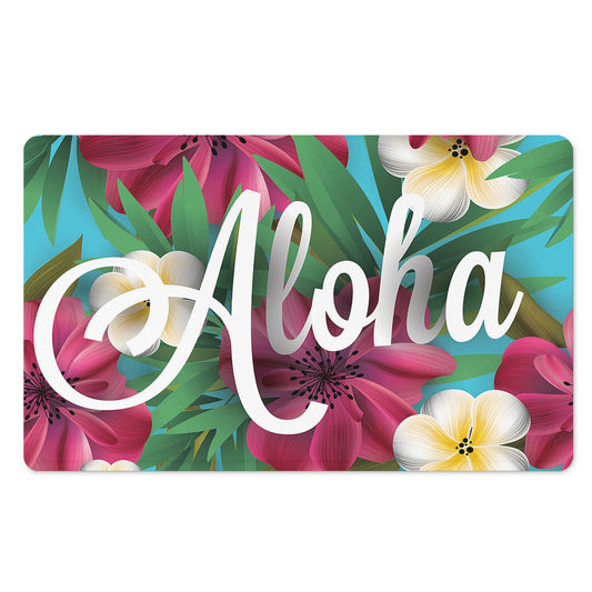 Tropical Flower Aloha Print Polyester Doormat