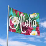 Tropical Flower Aloha Print Polyester Flag