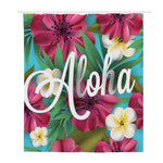 Tropical Flower Aloha Print Polyester Shower Curtain