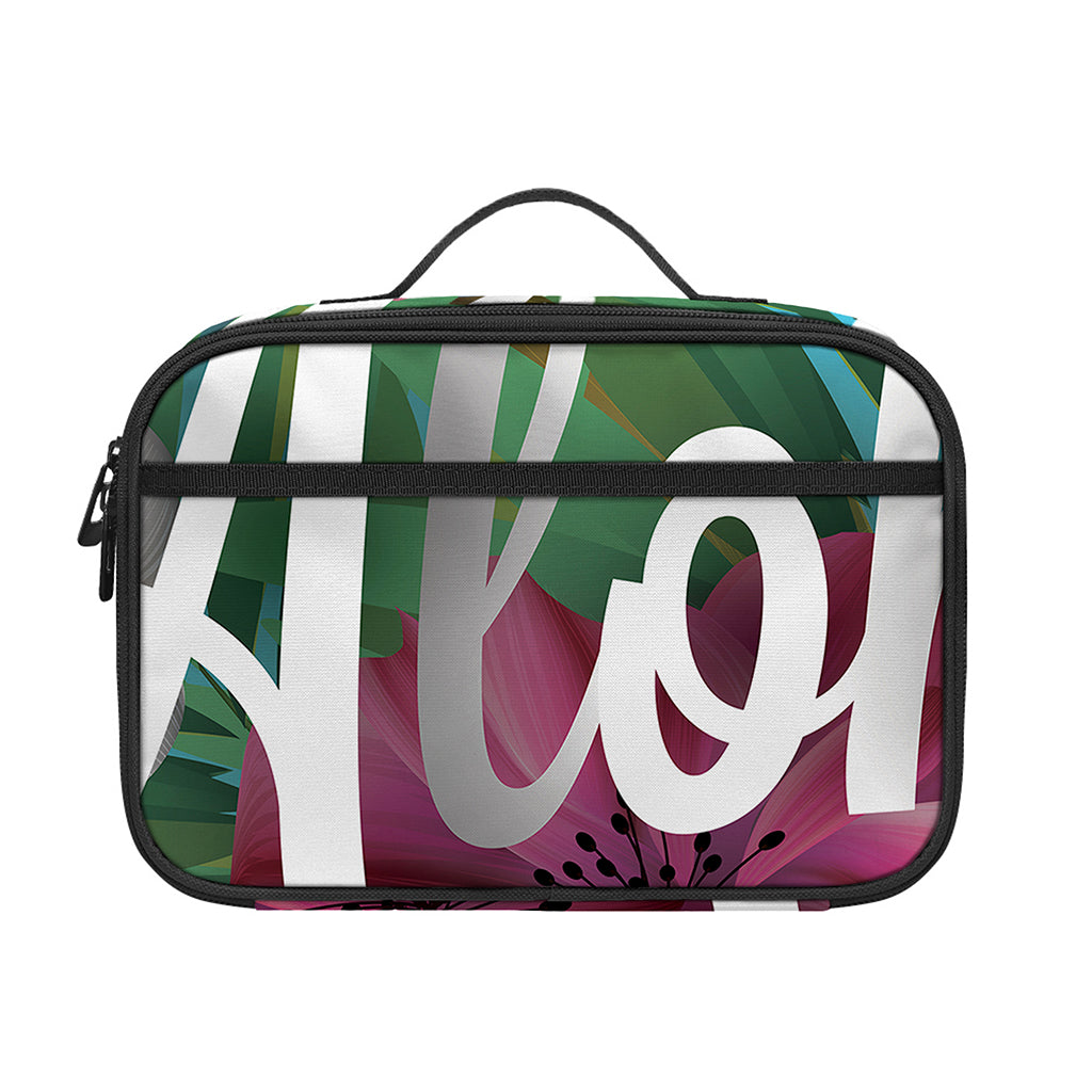 Tropical Flower Aloha Print Portable Lunch Bag