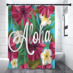 Tropical Flower Aloha Print Premium Shower Curtain