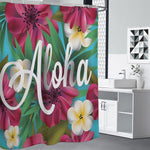 Tropical Flower Aloha Print Premium Shower Curtain