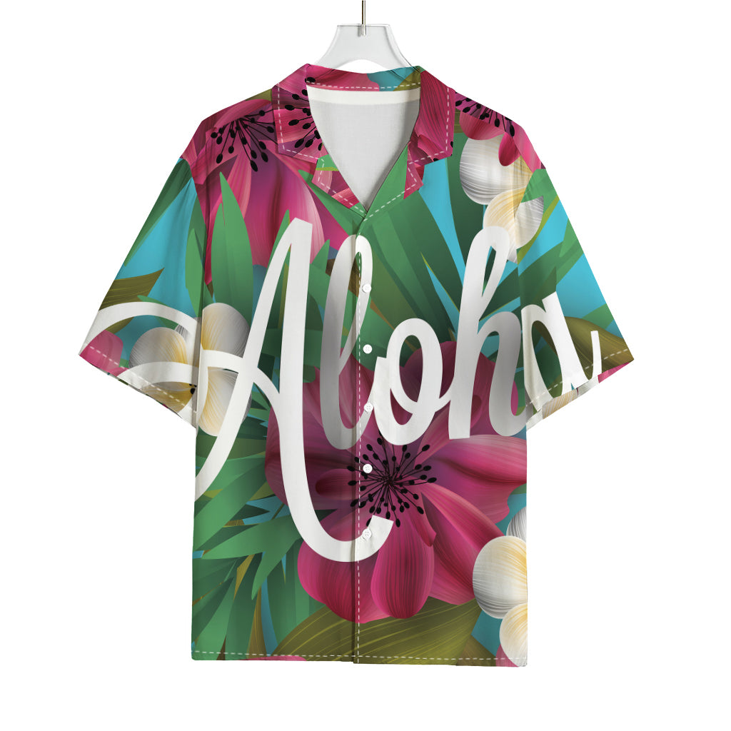 Tropical Flower Aloha Print Rayon Hawaiian Shirt