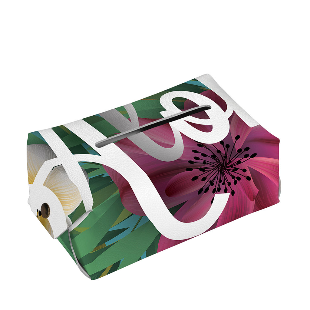 Tropical Flower Aloha Print Rectangle Tissue Box Cover