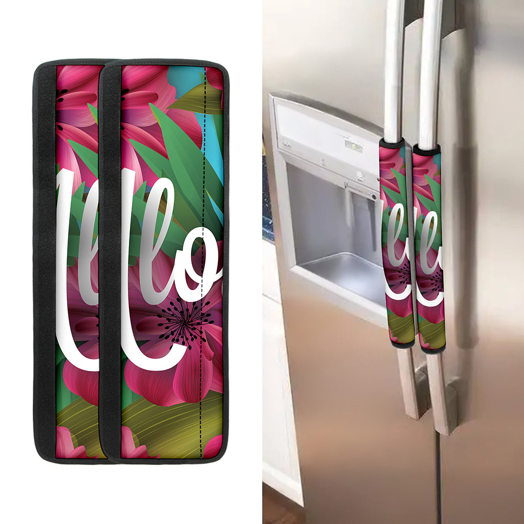 Tropical Flower Aloha Print Refrigerator Handle Covers