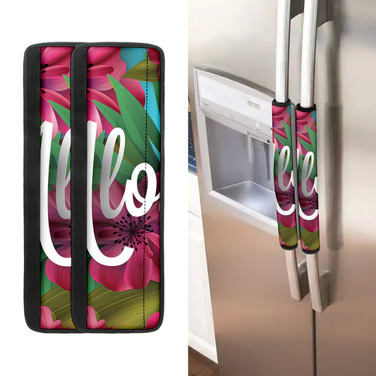 Tropical Flower Aloha Print Refrigerator Handle Covers