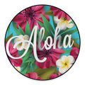 Tropical Flower Aloha Print Round Floor Mat