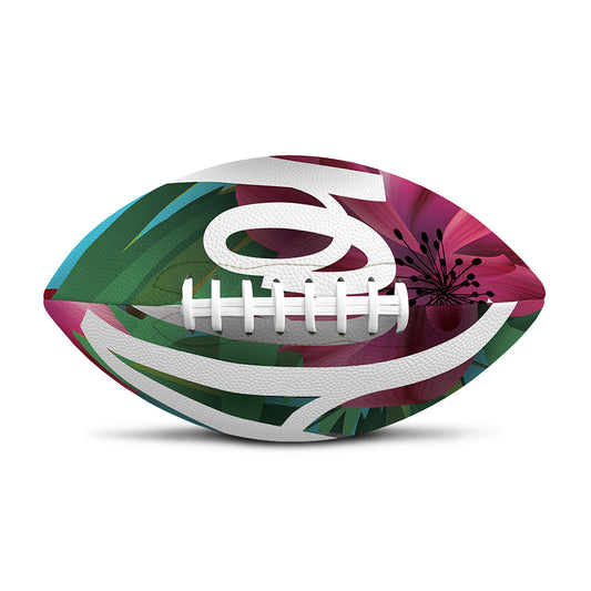 Tropical Flower Aloha Print Rugby Ball