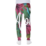 Tropical Flower Aloha Print Scuba Joggers