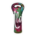 Tropical Flower Aloha Print Single Neoprene Wine Tote