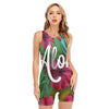 Tropical Flower Aloha Print Sleeveless One Piece Swimsuit