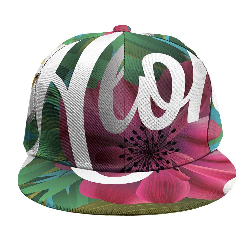 Tropical Flower Aloha Print Snapback Cap