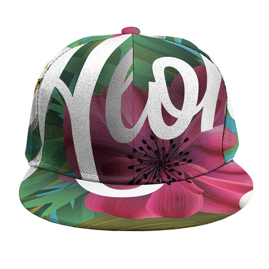 Tropical Flower Aloha Print Snapback Cap