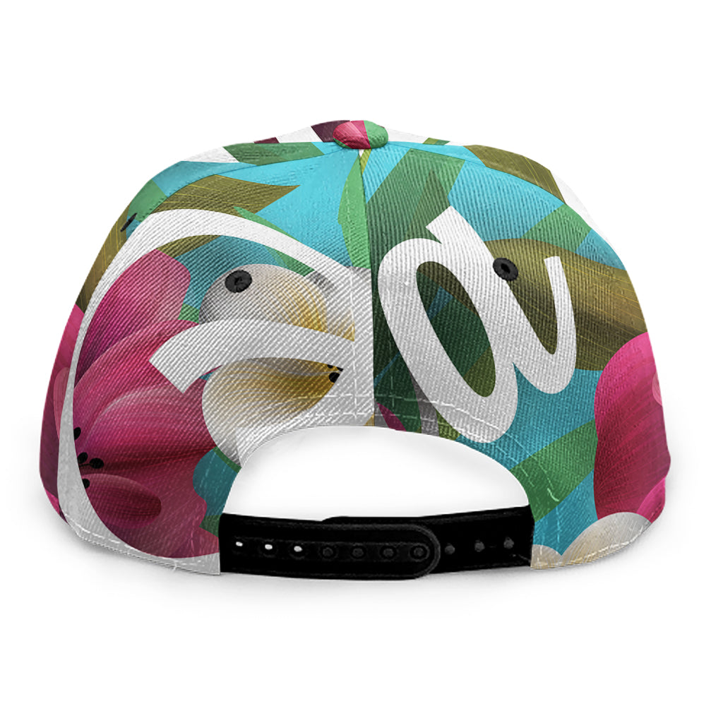 Tropical Flower Aloha Print Snapback Cap