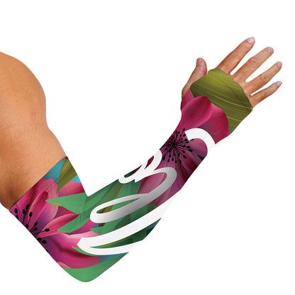 Tropical Flower Aloha Print Sun Protection Arm Sleeves