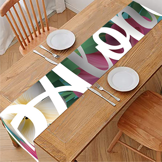 Tropical Flower Aloha Print Table Runner