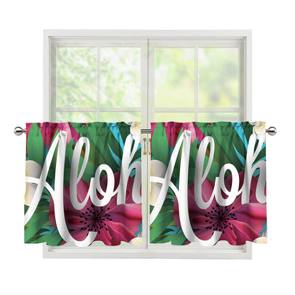 Tropical Flower Aloha Print Tier Curtains