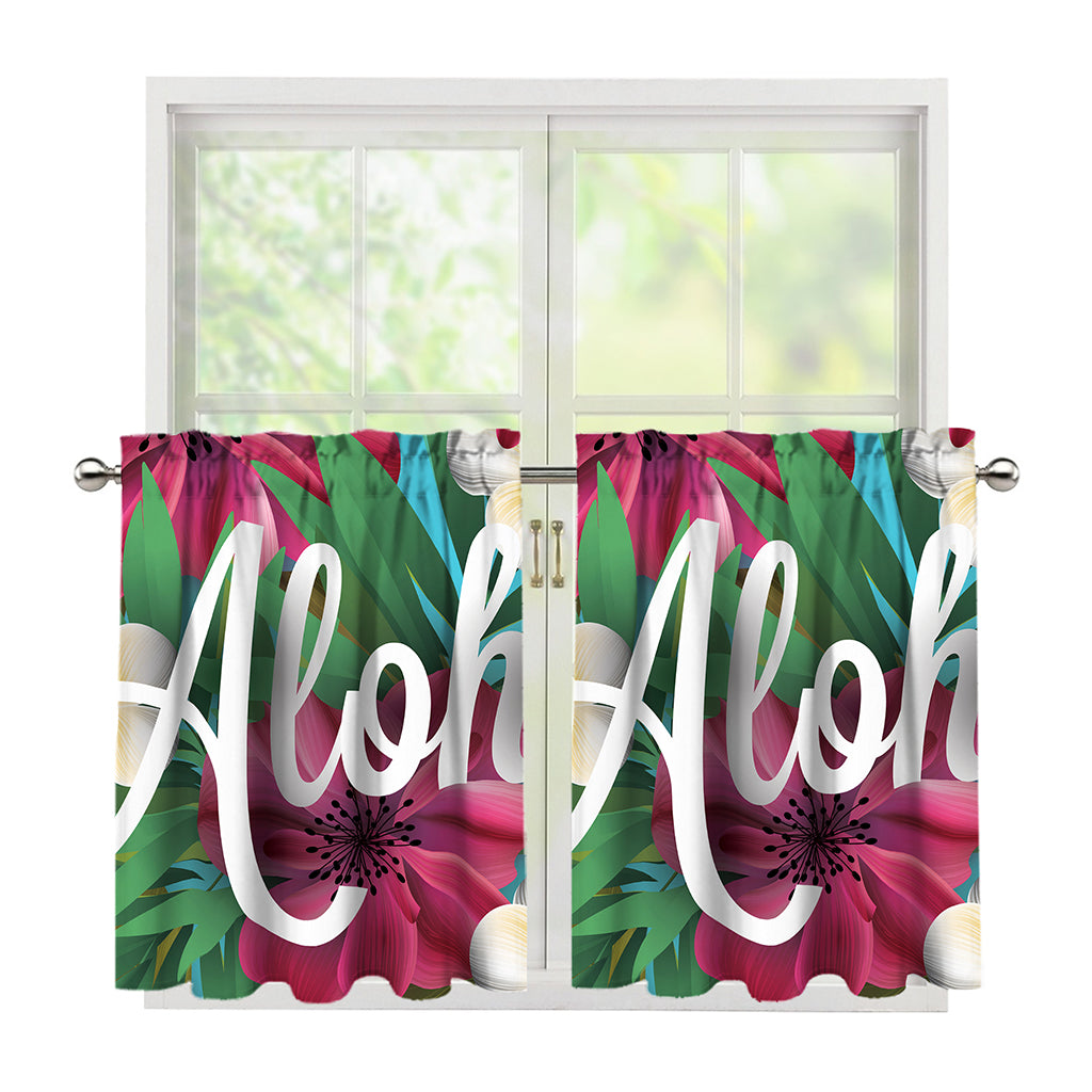 Tropical Flower Aloha Print Tier Curtains