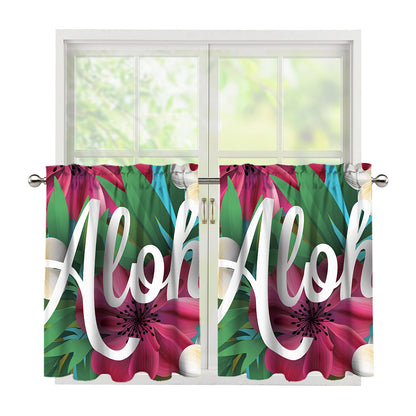 Tropical Flower Aloha Print Tier Curtains