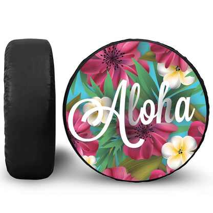 Tropical Flower Aloha Print Tire Cover