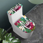 Tropical Flower Aloha Print Toilet Lid And Tank Cover Set