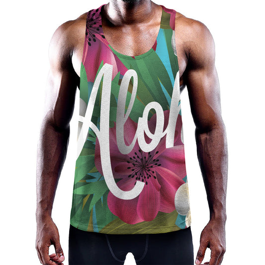 Tropical Flower Aloha Print Training Tank Top