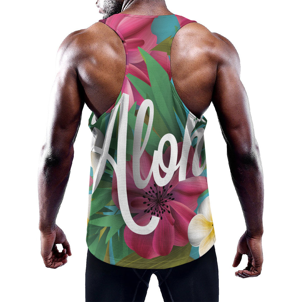 Tropical Flower Aloha Print Training Tank Top