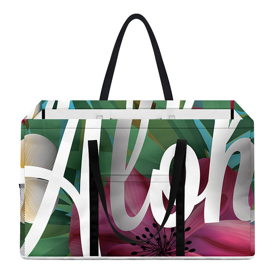 Tropical Flower Aloha Print Utility Tote Bag