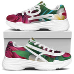 Tropical Flower Aloha Print White Chunky Shoes