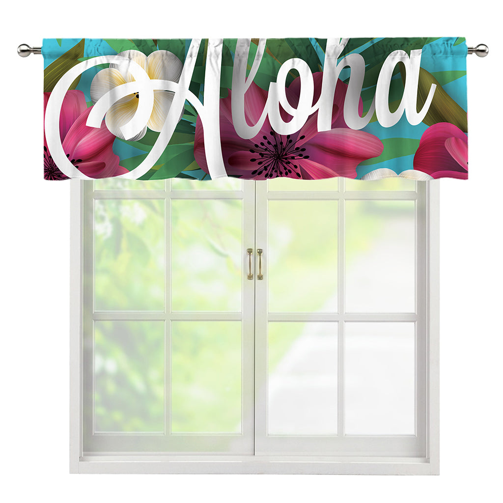 Tropical Flower Aloha Print Window Valance