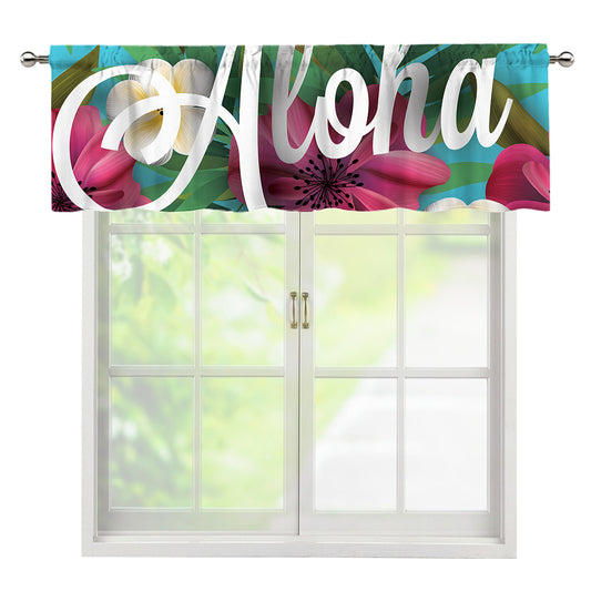 Tropical Flower Aloha Print Window Valance