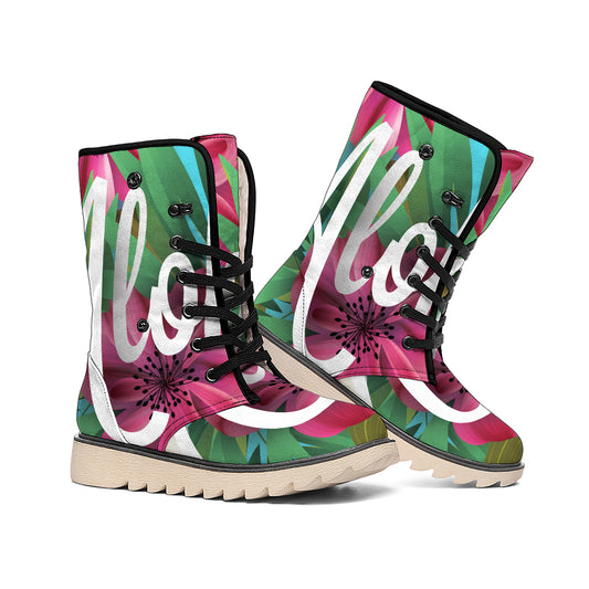 Tropical Flower Aloha Print Winter Boots
