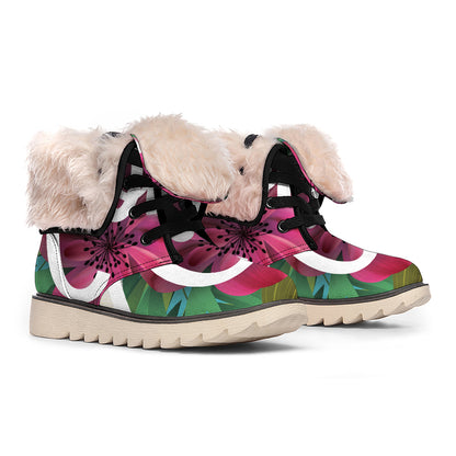 Tropical Flower Aloha Print Winter Boots