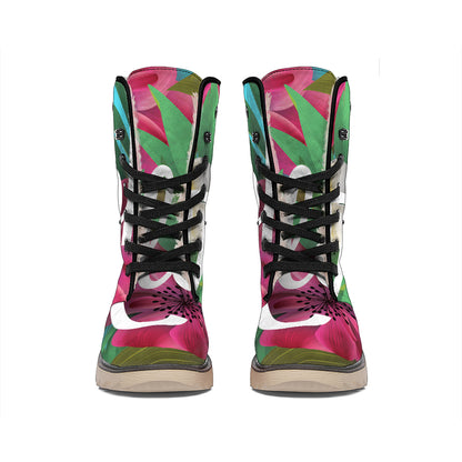 Tropical Flower Aloha Print Winter Boots