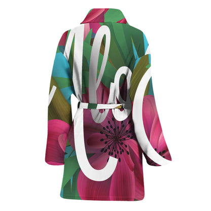 Tropical Flower Aloha Print Women's Bathrobe